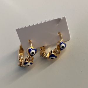 Gold Plated  Evil Eye Earrings